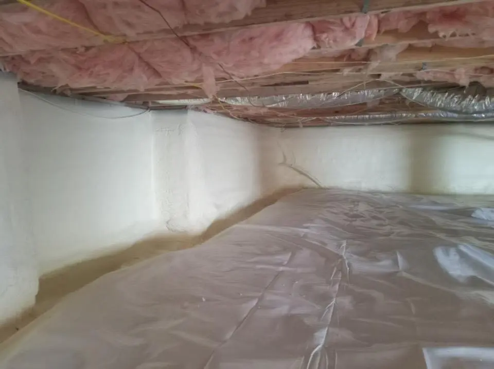 Crawl space encapsulation with closed-cell spray foam for Attic Insulation in Angola